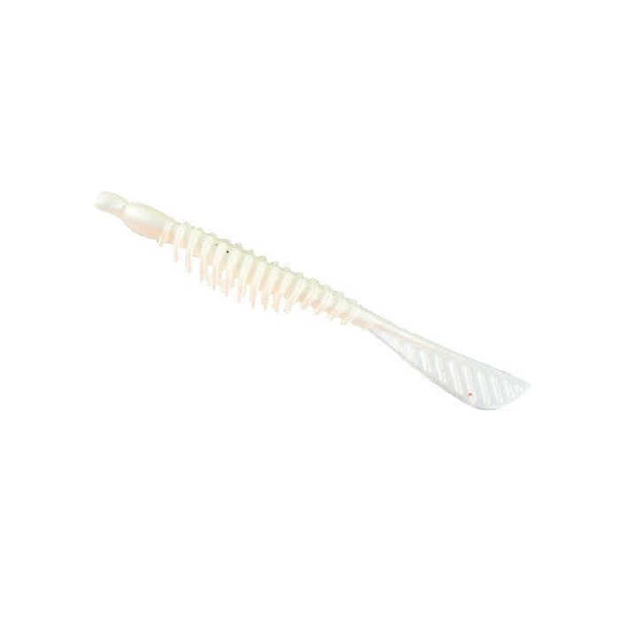 Силикон рыболовный Nomura Ribbed Curlly Tail 100мм 3,5гр. цвет-056 (pearl white) 8шт (NM71205610)