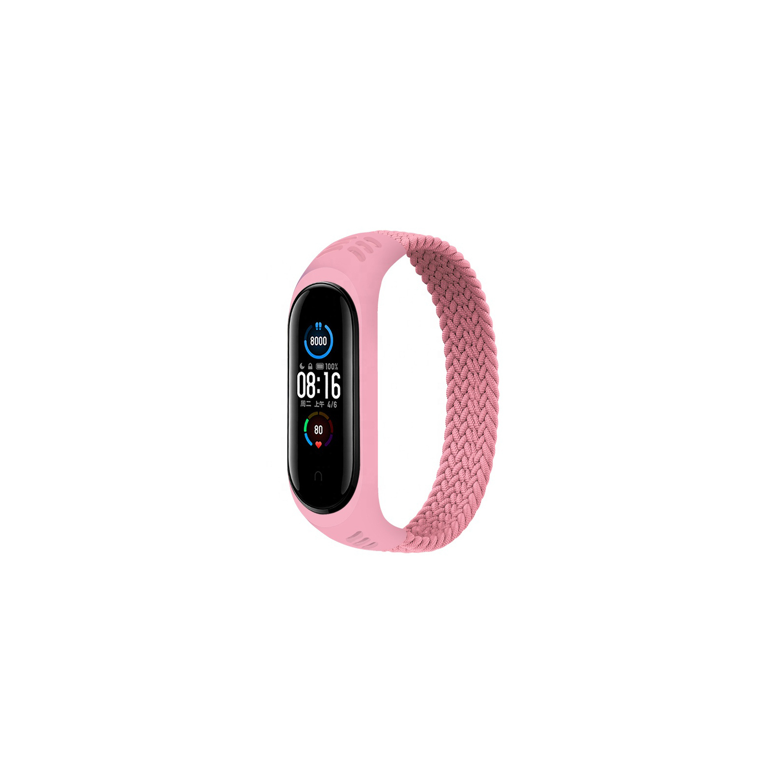 Ремешок для фитнес браслета BeCover Elastic Nylon Style для Xiaomi Mi Smart Band 5/6 (Size L) Pink (706163)