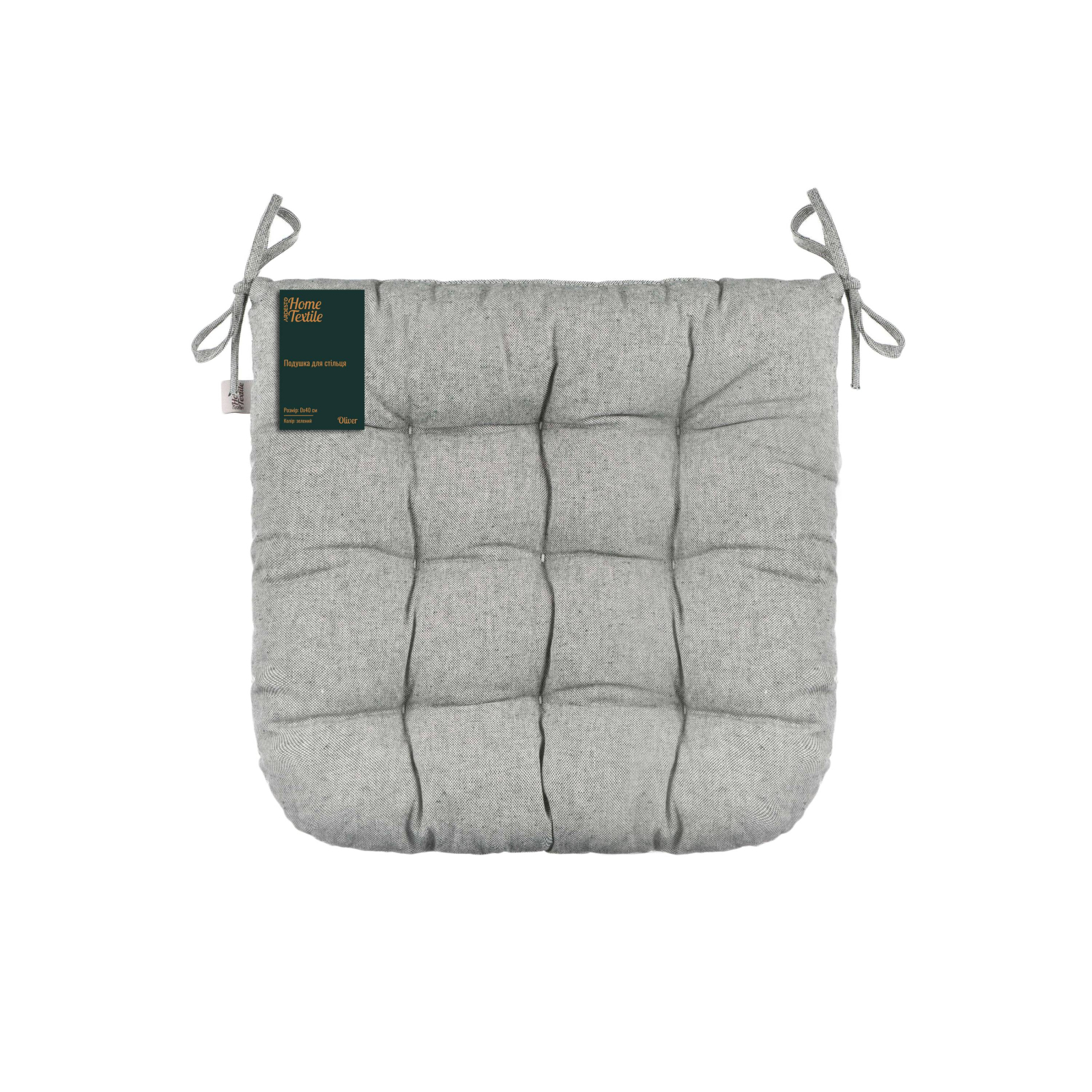 Подушка на стул Ardesto Oliver зеленый, 40х40см 100% хлопок (ART02OG)