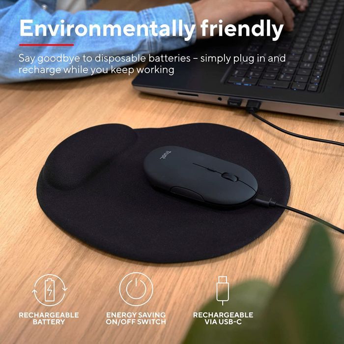 Мишка Trust Puck Wireless/Bluetooth Silent Blue (24126) зображення 10