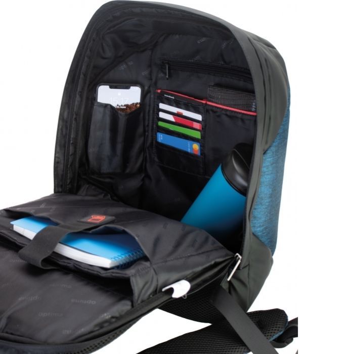 Рюкзак школьный Optima Anti-theft" 17 Черный с синим (O97366-02) изображение 6