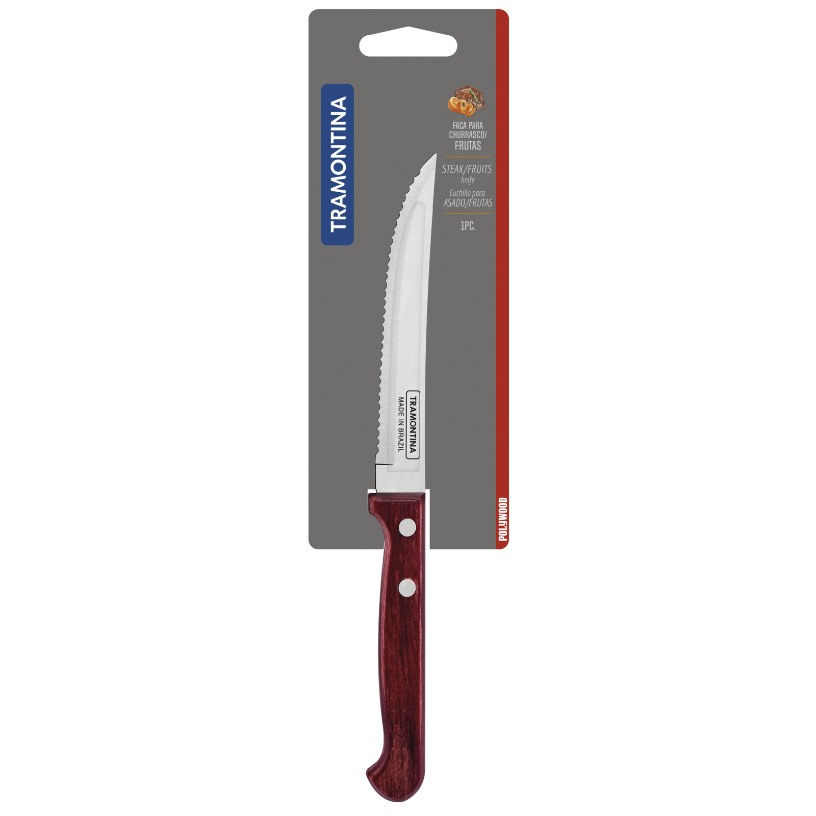 Кухонный нож Tramontina Polywood Steak 127 мм Червоне Дерево (21122/175) изображение 2