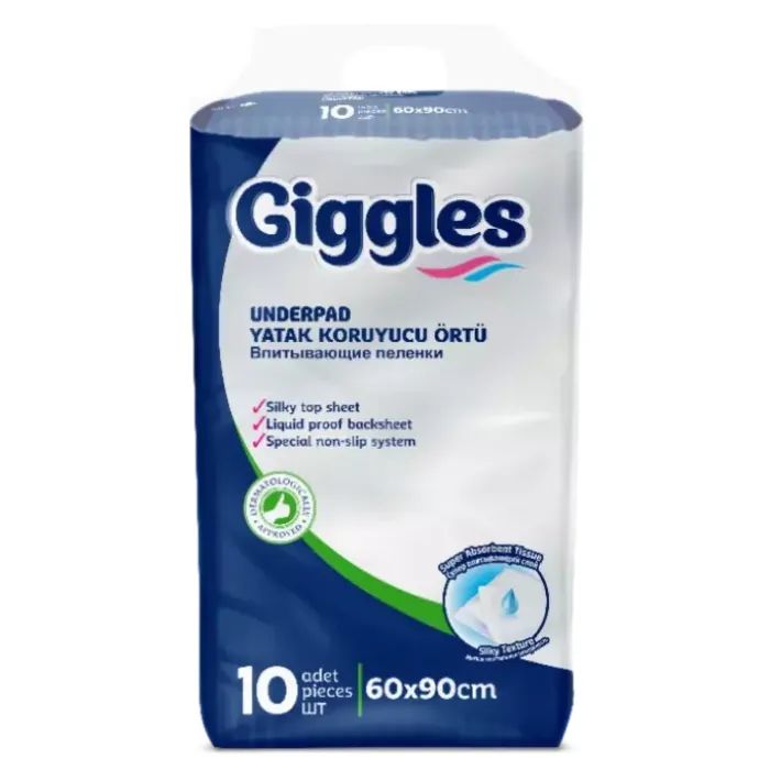 Пеленки для младенцев Giggles 60х90 см 10 шт (8680131202027)