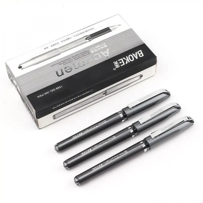 Ручка гелева Baoke Acumen 0.7 мм, чорна (PEN-BAO-PC1588-B) зображення 2