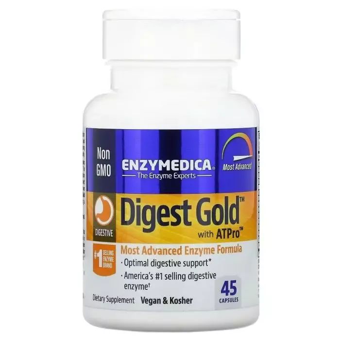 Пробиотики Enzymedica Пищеварительные ферменты, Digest Gold с ATPro, 45 капсул (ENZ-20211)
