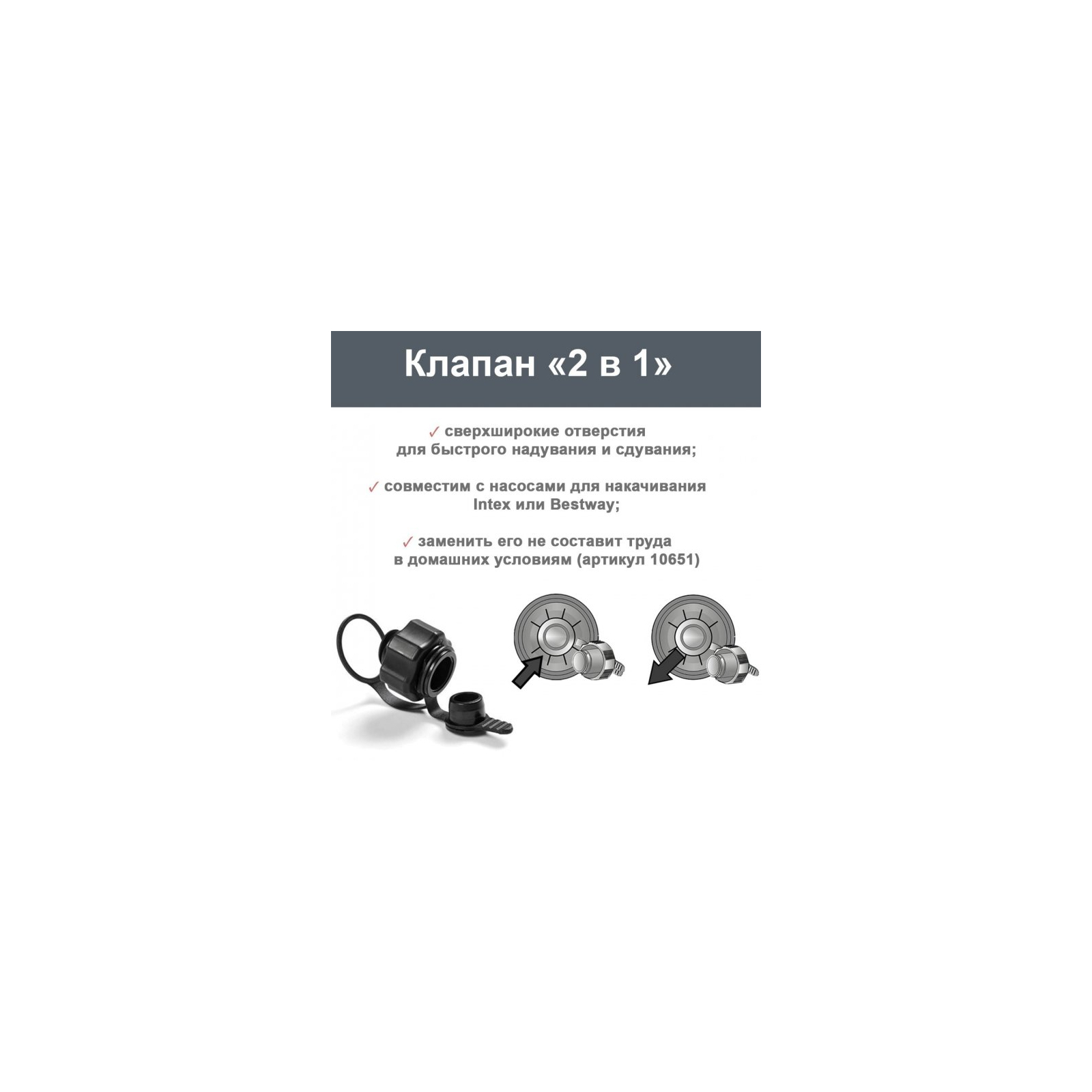 Матрас надувной Intex Dura-Beam велюр 183 х 203 х 25 см Чорний (64144) изображение 6