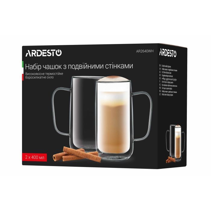 Набор чашек Ardesto 400 мл 2 шт (AR2640WH) изображение 6