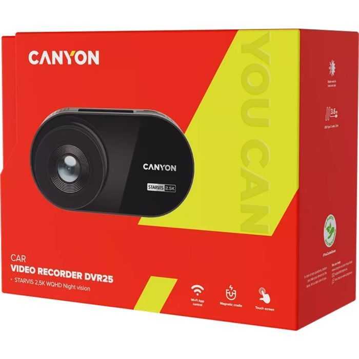Відеореєстратор Canyon DVR25 WQHD 2.5K 1440p Wi-Fi Black (CND-DVR25) зображення 11