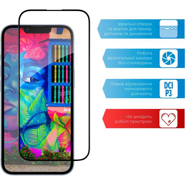 Стекло защитное ACCLAB Full Glue Apple iPhone 14 (1283126541957) изображение 4