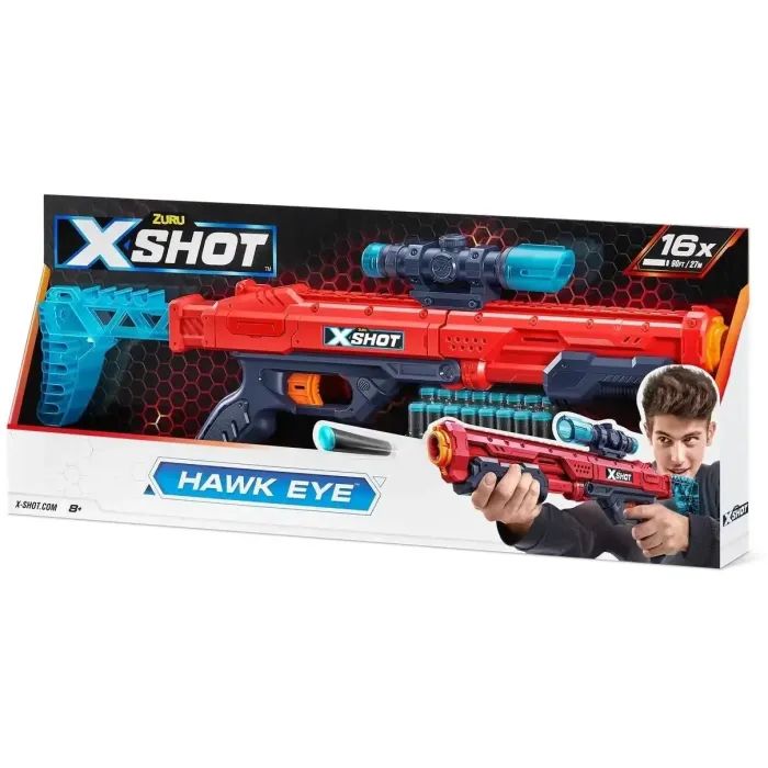 Іграшкова зброя Zuru X-Shot Red Швидкострільний бластер EXCEL Hawk Eye (16 патронів) (36435R) зображення 2