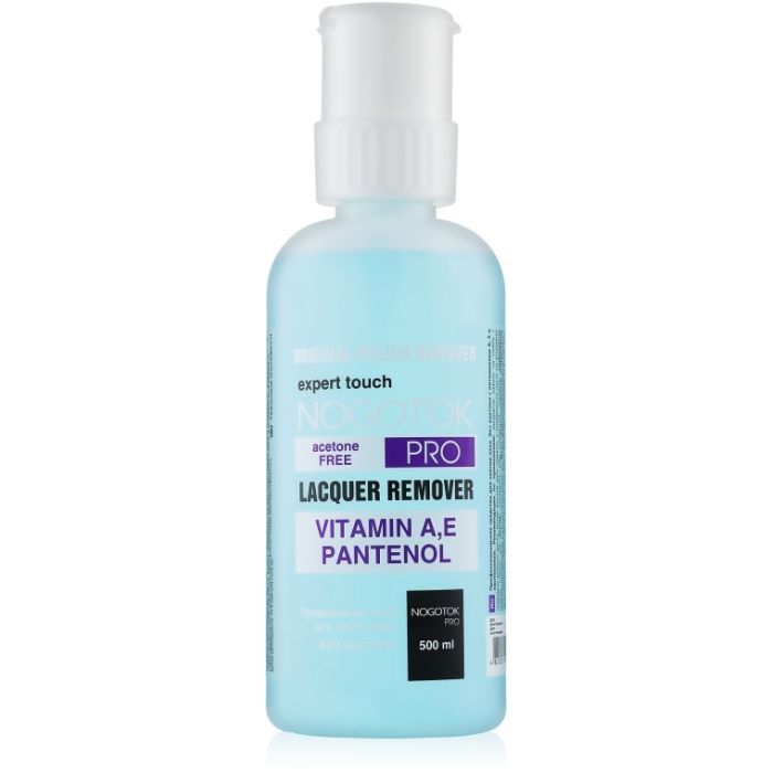 Рідина для зняття лаку Nogotok Professional Lacquer Remover Без ацетону З помпою 500 мл (4820031464017)