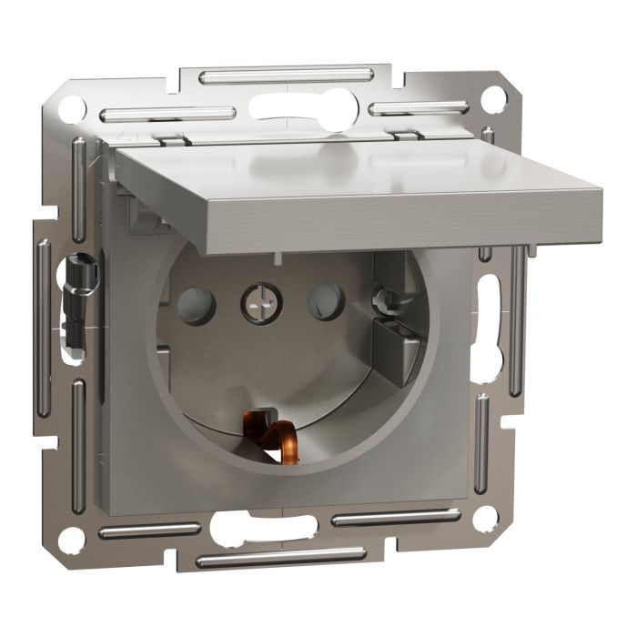 Розетка Schneider Electric ASFORA з кришкою, сталь (EPH3100162) изображение 2