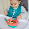 Набір дитячого посуду Baboo мисочка, гнучкі виделка та ложка, нагрудник (10-001 помаранч) зображення 10