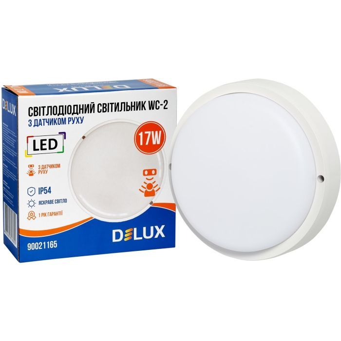 Світильник Delux WC-2 17 Вт 5000K IP54 з датчиком руху (90021165) зображення 2