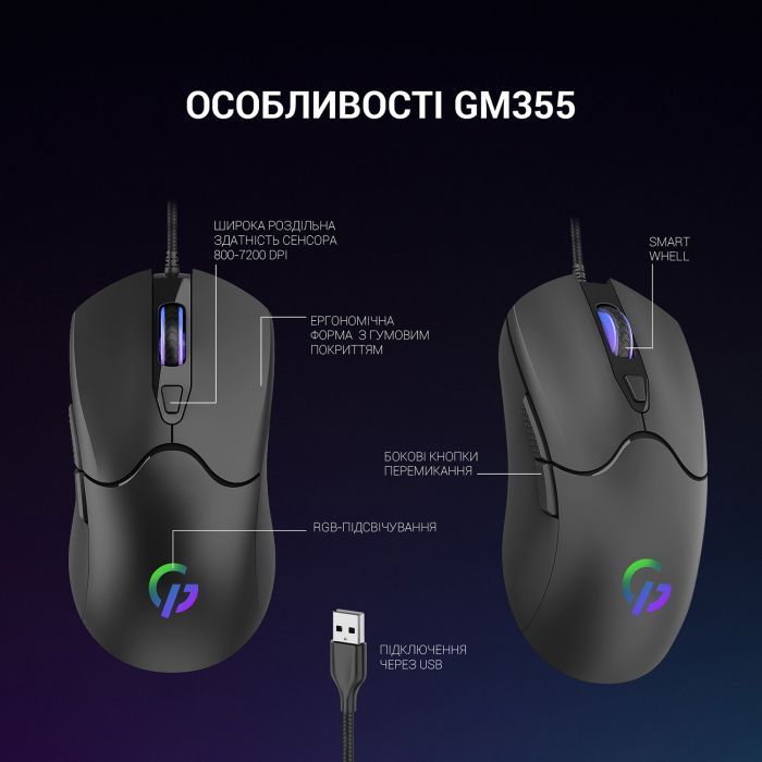 Мишка GamePro GM355 USB Black (GM355) зображення 6