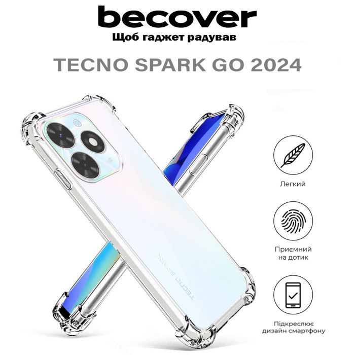 Чехол для мобильного телефона BeCover Anti-Shock Tecno Spark Go 2024 (BG6) Clear (710616) изображение 4