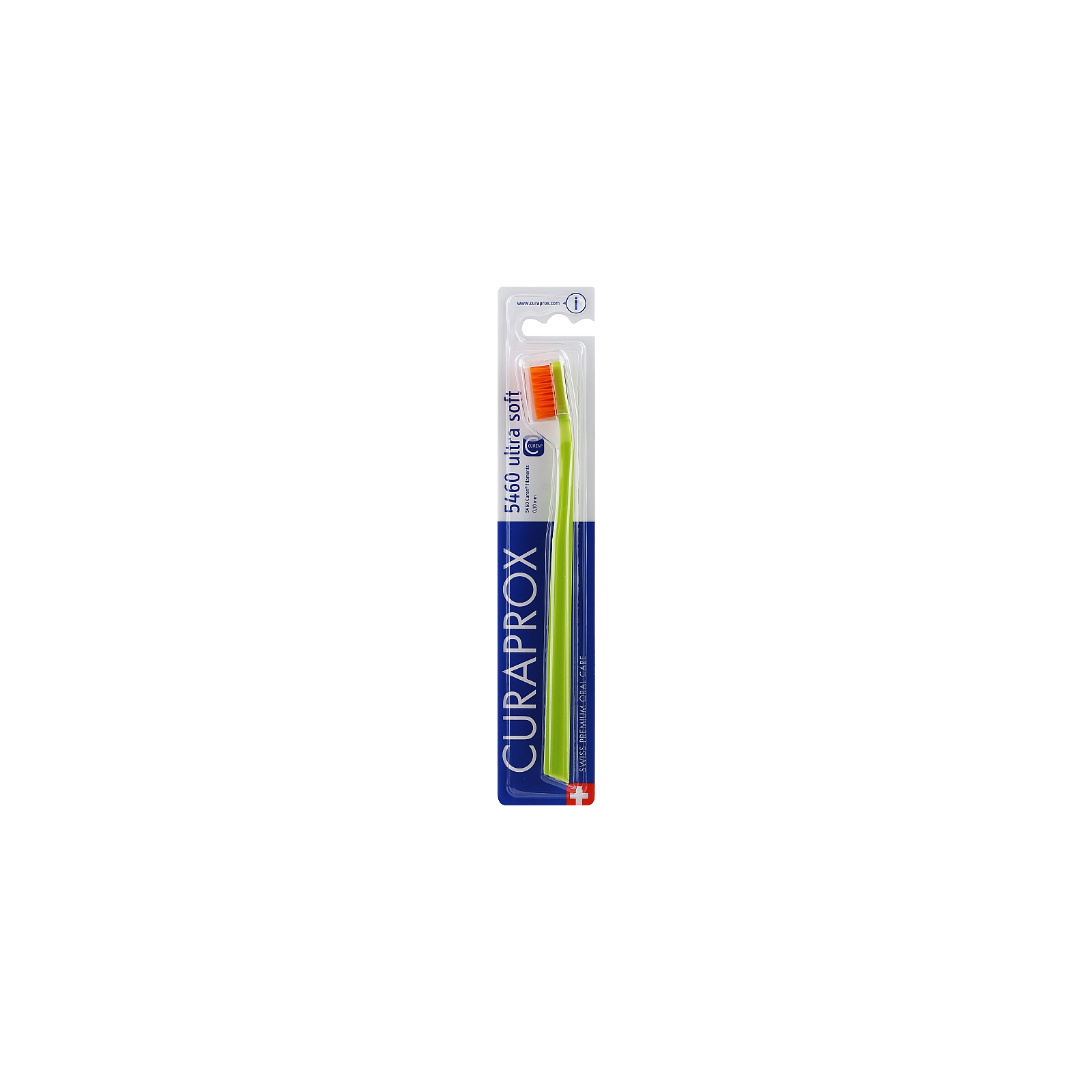 Зубна щітка Curaprox CS 5460 Ultra Soft Ультрам'яка D 0.10 мм Салатова з помаранчевою щетиною (CS 5460-33)