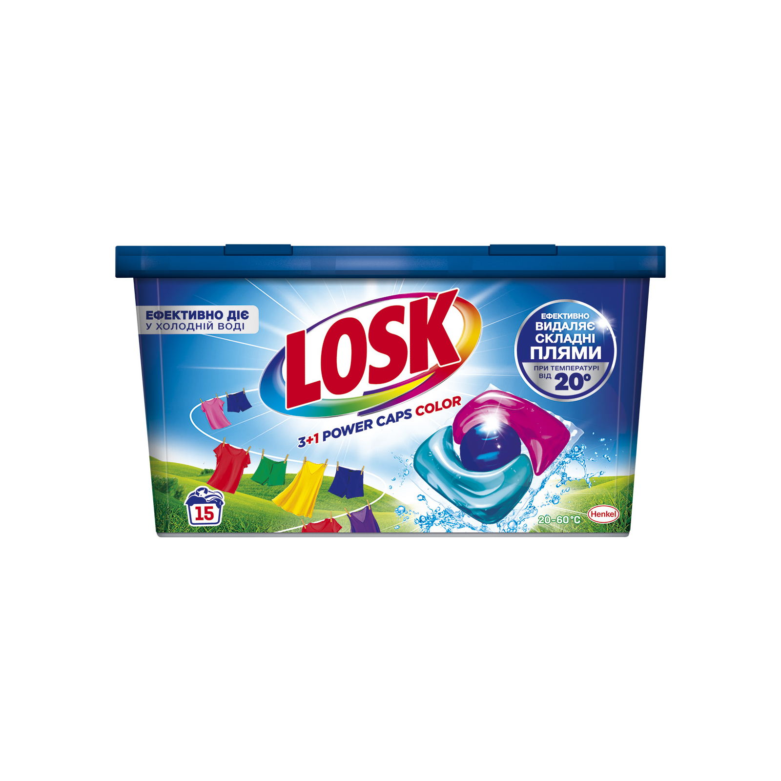 Капсулы для стирки Losk 3+1 Power Caps Color 15 шт. (9000101803457)