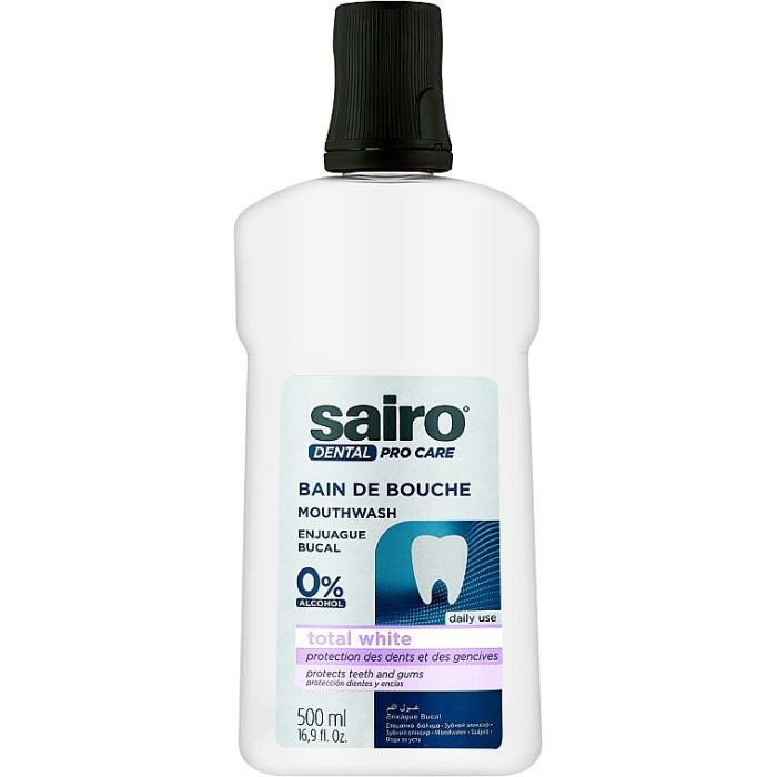 Ополаскиватель для полости рта Sairo Total White С эффектом отбеливания 500 мл (8433295092030)