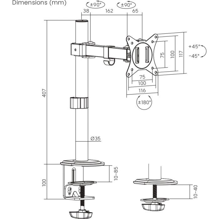 Кронштейн Brateck LDT66-C011 зображення 12