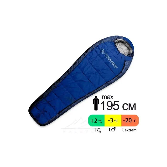 Спальний мішок Trimm Highlander mid. blue/sea blue 195 R (001.009.0196) зображення 2