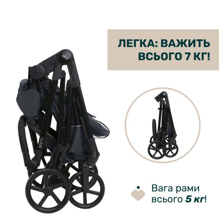 Коляска Chicco 2 в 1 Seety сіра (2900990869008) (87097.53.01) изображение 12
