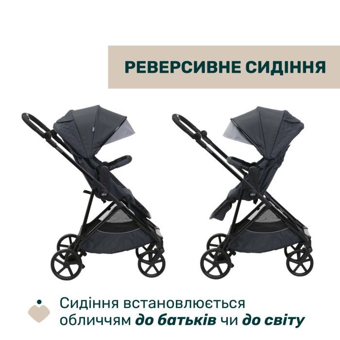 Коляска Chicco 2 в 1 Seety сіра (2900990869008) (87097.53.01) изображение 8