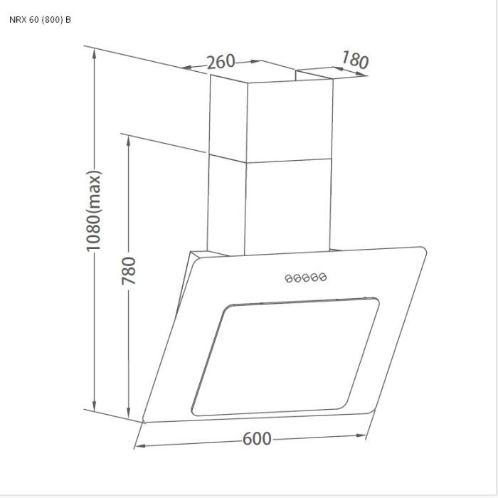 Витяжка кухонна Pyramida NRX 60 (800) B GBL зображення 6