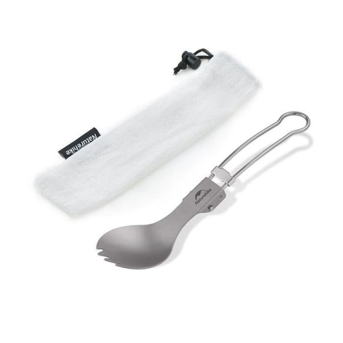 Ложка-вилка туристическая Naturehike титанова NH19C001-J (6927595734766)
