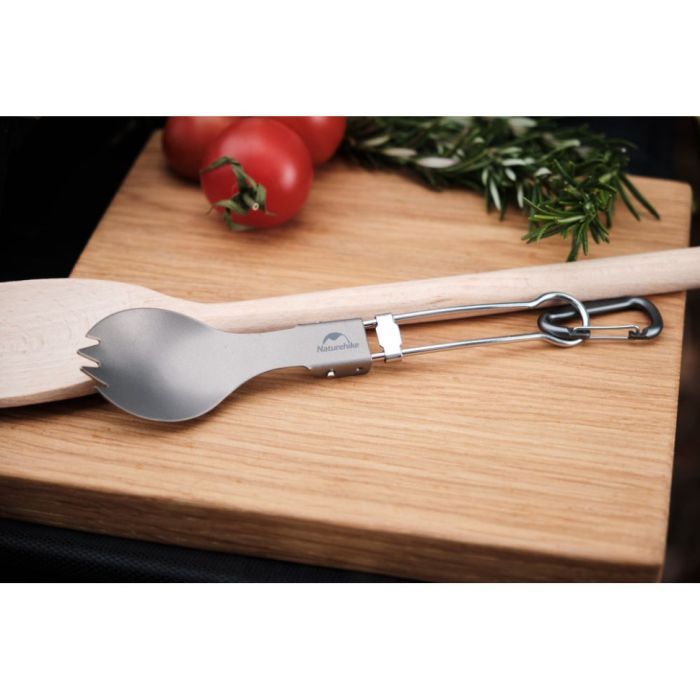 Ложка-вилка туристическая Naturehike титанова NH19C001-J (6927595734766) изображение 6