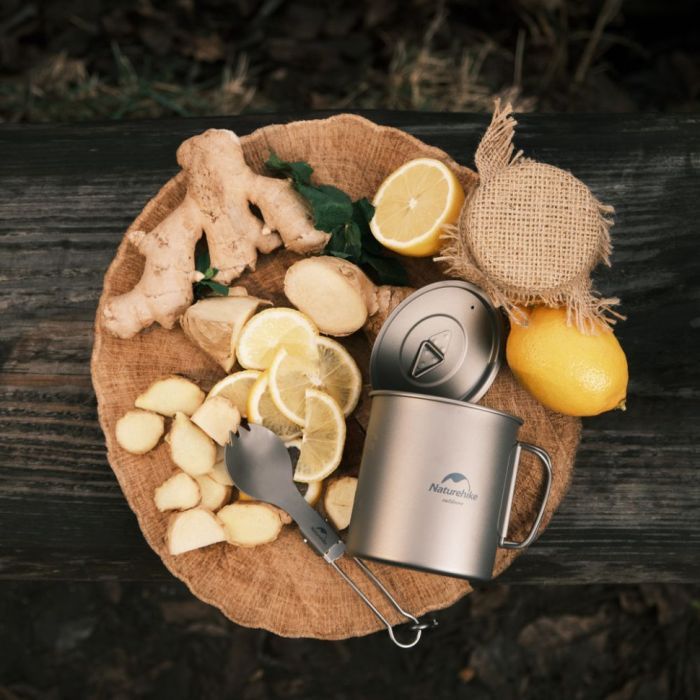 Ложка-вилка туристическая Naturehike титанова NH19C001-J (6927595734766) изображение 7