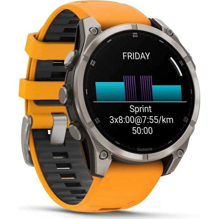 Смарт-годинник Garmin fenix 8 47mm, AMOLED, Saph, Ti/Bare/Grpht, SparkOrg/GrphtBd, (010-02904-11) зображення 3