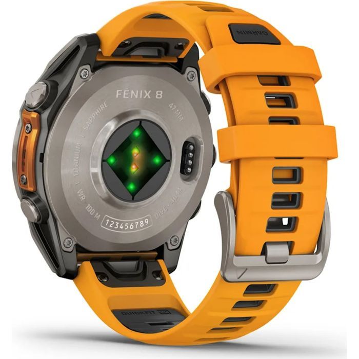 Смарт-годинник Garmin fenix 8 47mm, AMOLED, Saph, Ti/Bare/Grpht, SparkOrg/GrphtBd, (010-02904-11) зображення 6