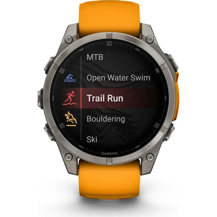 Смарт-годинник Garmin fenix 8 47mm, AMOLED, Saph, Ti/Bare/Grpht, SparkOrg/GrphtBd, (010-02904-11) зображення 8