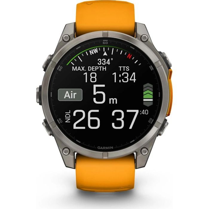 Смарт-годинник Garmin fenix 8 47mm, AMOLED, Saph, Ti/Bare/Grpht, SparkOrg/GrphtBd, (010-02904-11) зображення 9