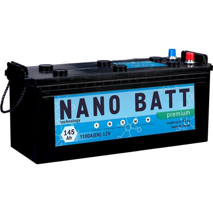 Аккумулятор автомобильный NANO BATT Premium - 145 (евробанка)
