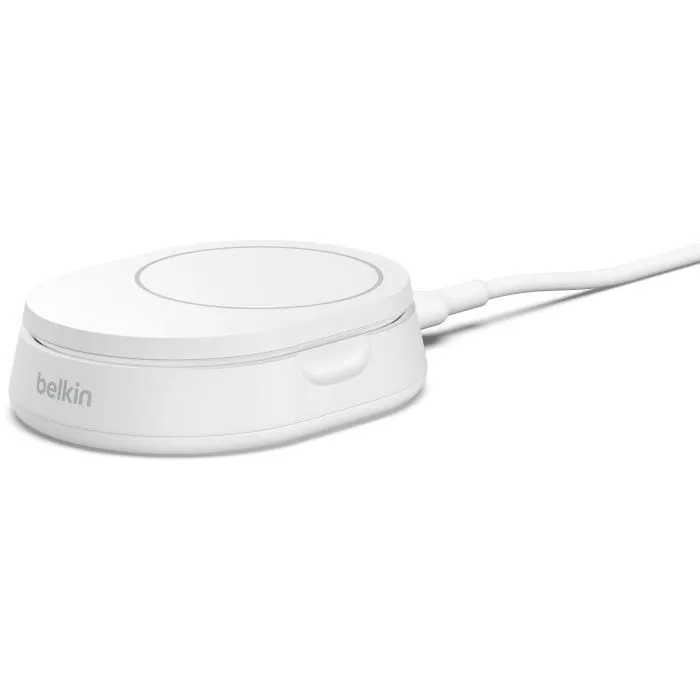Зарядний пристрій Belkin 15W Magnetic Stand Qi2 20W adapter USB-C white (WIA008VFWH) зображення 3