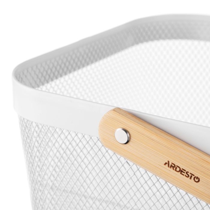 Фруктовниця Ardesto Midori з ручкою 25х24.5х18см, метал, дерево, чорний (AR0901B) зображення 5