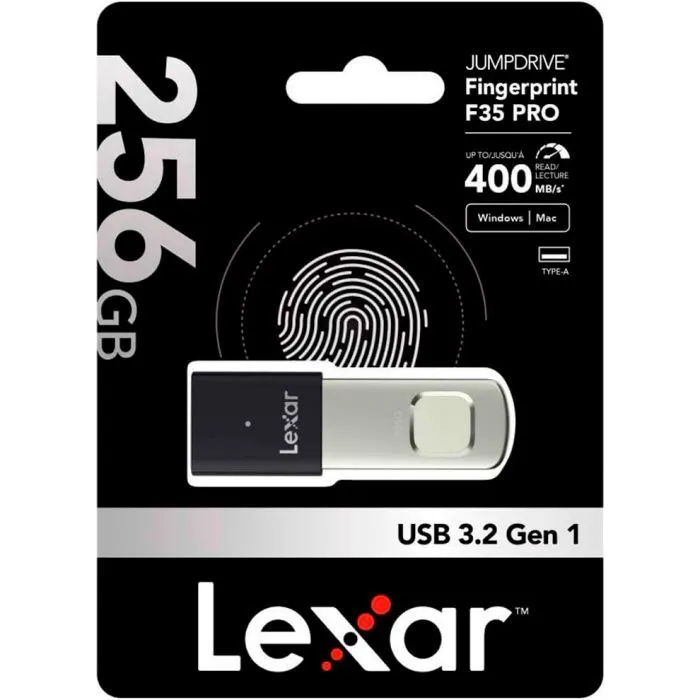 USB флеш накопитель Lexar 256GB JumpDrive Fingerprint F35 Pro USB 3.2 (LJDF35P256G-RNBNG) изображение 6