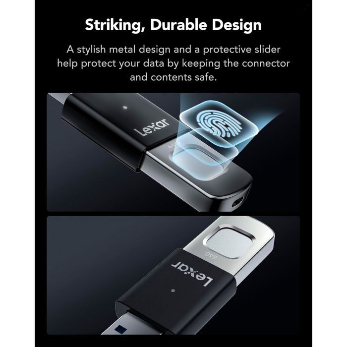 USB флеш накопитель Lexar 128GB JumpDrive Fingerprint F35 Pro USB 3.2 (LJDF35P128G-RNBNG) изображение 7