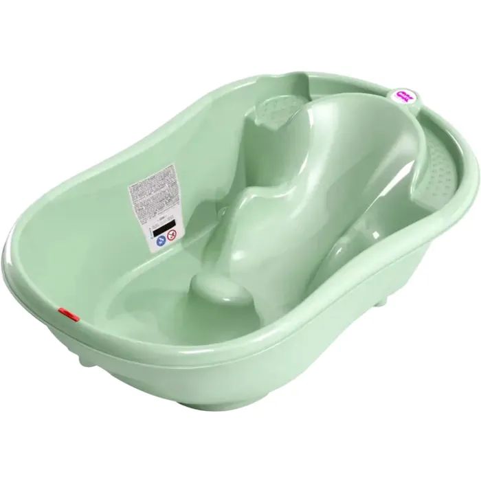 Ванночка Ok Baby Onda с анатомической горкой и термодатчиком, желтый (38231300)