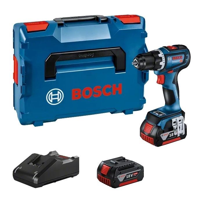 Шуруповерт Bosch GSR 18V-90 C 18V, 2х5Ah, 36-64Нм, 0-2100 об/мин, кейс, 1.1 кг (0.601.9K6.006)