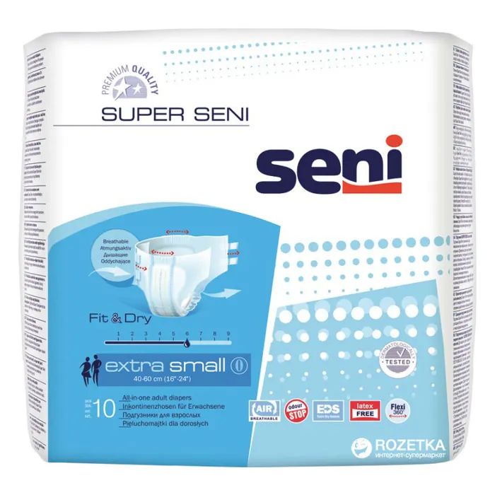Подгузники для взрослых Seni Super Extra Small 40-60 см 10 шт (5900516803704)