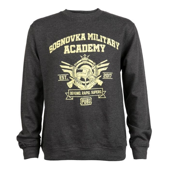 Свитшот Jinx Pubg Military Academy Crew Neck Sweatshirt Charcoal Heather M (JINX-9235 CHM)