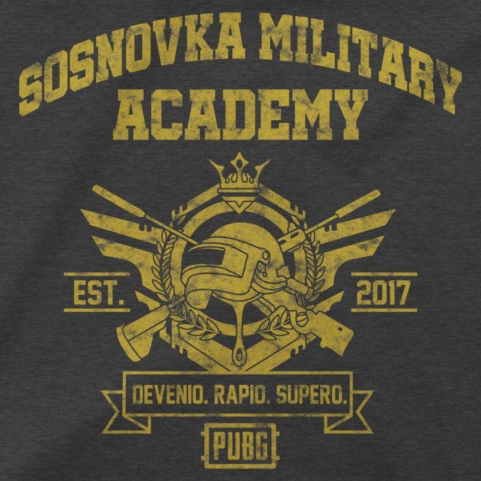Свитшот Jinx Pubg Military Academy Crew Neck Sweatshirt Charcoal Heather M (JINX-9235 CHM) изображение 3
