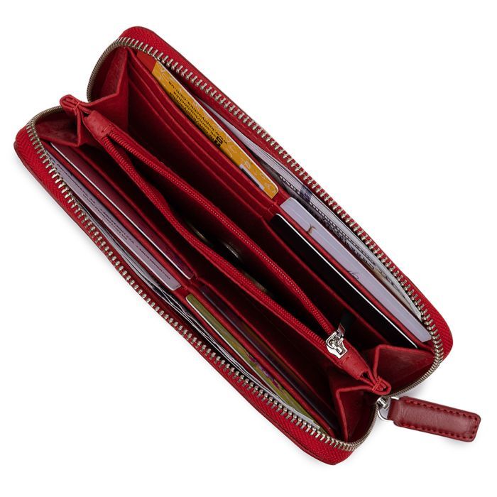 Кошелек Grande Pelle Кожаный на молнии Красный (11563) изображение 4