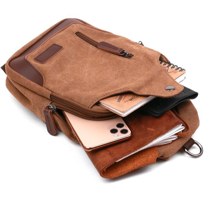 Сумка Vintage Мужская через плечо Коричневая (20389) изображение 7