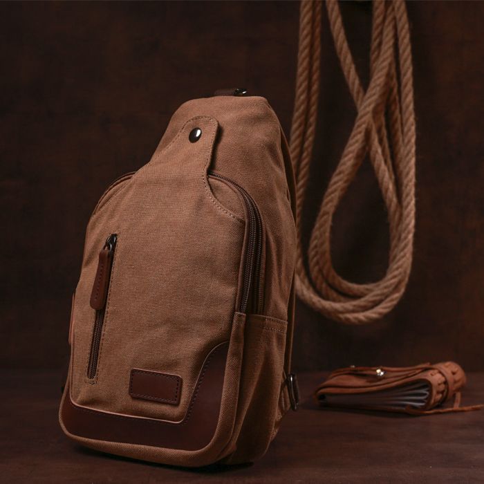 Сумка Vintage Мужская через плечо Коричневая (20389) изображение 9