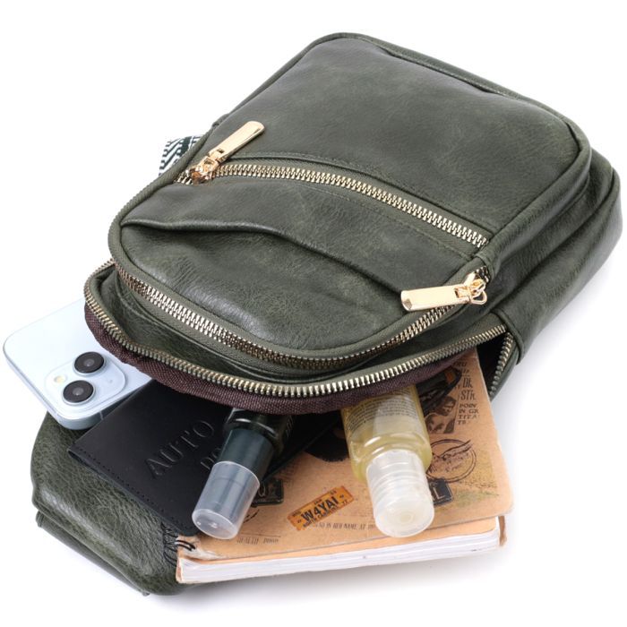 Сумка Vintage Из экокожи Зеленая (22756) изображение 8