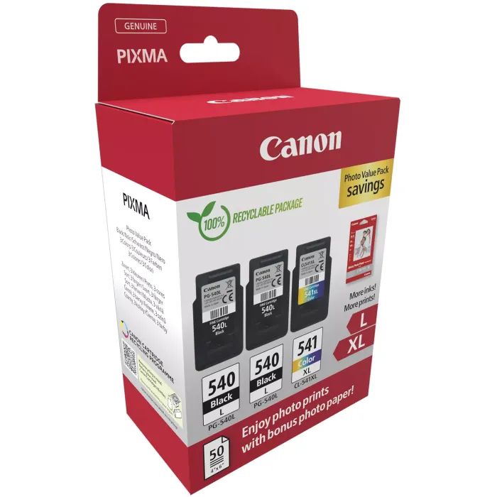 Картридж Canon PG-540 Multipack PG-540/CL-541 BK, Color, Blister (5225B006) зображення 2